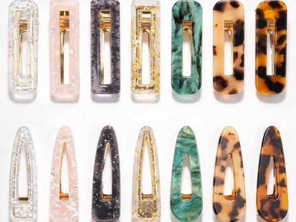 ROSYGLIMM 14 PCS Acrylic Resin Marble Pattern Hair Clips for Women
