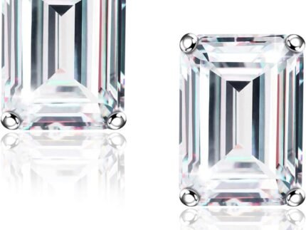 Raneecoco Stunning Flame 925 Sterling Silver CZ Stud Earrings