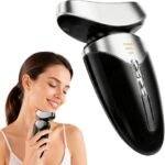 Red Light Beauty Device for Face and Neck, Based on High-end Red and Blue LED Light, Facial Cold and Hot, Vibration Technology, 3 Color Led Face and Neck Beauty Device for Home Use, Jet-Black