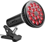 Red Light Therapy Bulb with Adjustable Socket Clamp, 18 LEDs Red Light Therapy with Lamp Holder for Body and Face with 660nm Red and 850nm Infrared Light Therapy Device for Skin Care Pain Relief