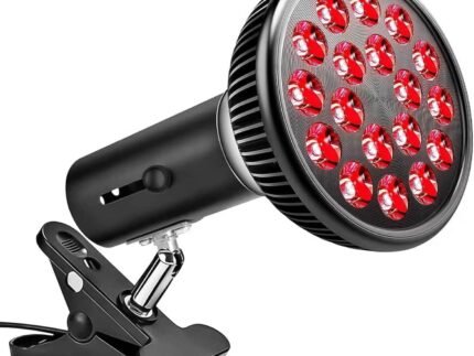 Red Light Therapy Bulb with Adjustable Socket Clamp, 18 LEDs Red Light Therapy with Lamp Holder for Body and Face with 660nm Red and 850nm Infrared Light Therapy Device for Skin Care Pain Relief