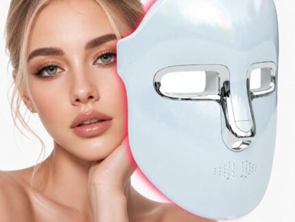 Red Light Therapy Mask Face, Red Blue LED Light with Acne, Wrinkles, Glow