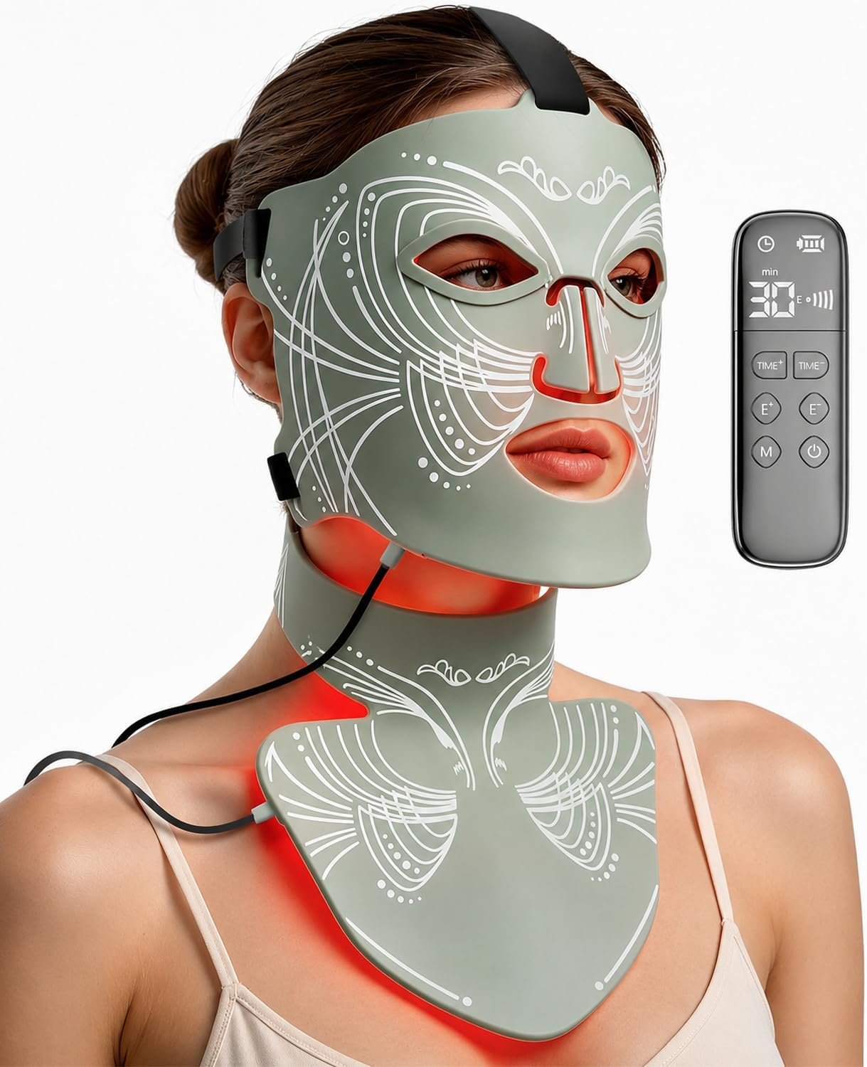 Red Light Therapy Mask for Face Neck for Anti Aging Red Light Therapy Mask for Face Neck for Anti Aging Green