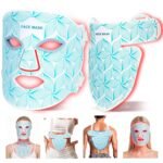 Red Light Therapy Mask for Face and Neck, 8 Colors Glow LED Mask 850nm NIR