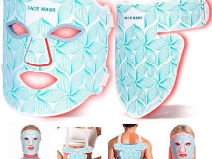 Red Light Therapy Mask for Face and Neck, 8 Colors Glow LED Mask 850nm NIR