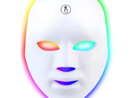 Red Light Therapy for Face LED Light Therapy Mask for Face 7+1 Colors LED Facial Skin Care Mask Rechargeable Beauty Device with Adjustable Strap and USB for Home & Travel Use
