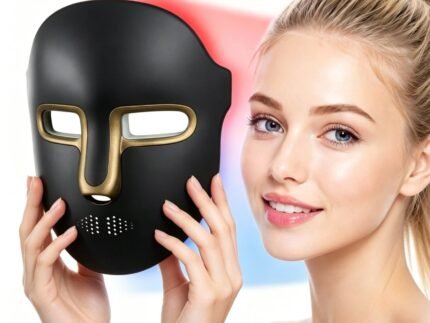 Red Light Therapy for Face, LED Red Blue Light Facial Mask with Infrared