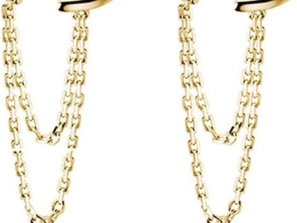 Reffeer Solid 925 Sterling Silver Minimalist Cuff Earrings Chain for Women Cartilage Wrap Earrings Helix Cuffs