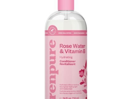 Renpure Rose Water Conditioner, 710ml, Plant Based Beauty, Soothes Scalp, Hydrates Hair, Nourishes, Free of Chemicals, For Women