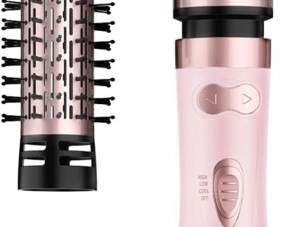 Rotating Hair Dryer Brush Ceramic, Blow Dryer Brush 2 Spin Brushes Set 1.5 Inch &2 Inch, One-Step Hot Air Brush Volumizer, Smooth, C-Curls|Pink