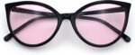 SA106 Womens Oversized Cat Eye Goth Pop Color Lens Plastic Sunglasses