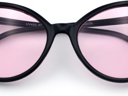 SA106 Womens Oversized Cat Eye Goth Pop Color Lens Plastic Sunglasses