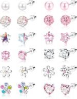 SAILIMUE 12 Pairs Hypoallergenic Earrings for Girls Women Surgical Steel