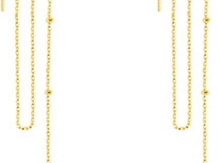 SLUYNZ 925 Sterling Silver Star Long Dangle Earrings Chain for Women Teens Line Dangle Earrings Tassel Threader Chain