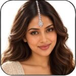 STONEFANS Silver Maang Tikka Headpiece for Women, Indian Forehead Jewelry
