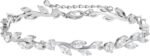 SWEETV Cubic Zirconia Wedding Bridal Bracelet for Brides,Bridesmaids, Silver Crystal Elegant Tennis Bracelet for Women Prom Jewelry Gifts