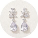 SWEETV Cubic Zirconia Wedding Earrings for Brides Bridesmaids