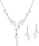 SWEETV Jewelry Set for Women, Vine Wedding Jewelry Sets for Brides