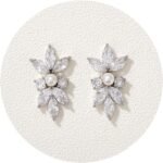 SWEETV Marquise Wedding Bridal Stud Earrings for Brides Bridesmaids