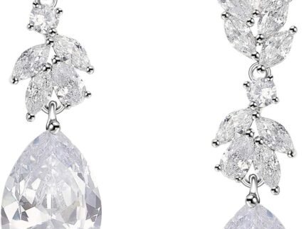 SWEETV Marquise Wedding Earrings for Brides, Bridesmaids