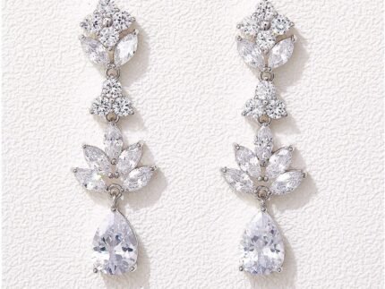 SWEETV Teardrop Wedding Earrings for Brides Birdesmaid