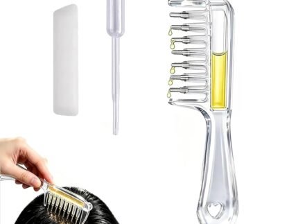 Scalp Liquid Applicator Comb, Refillable Serum Essential Oil Comb, Scalp Massage Teeth, Leak‑Proof Root Serum Applicator Combs for Men & Women