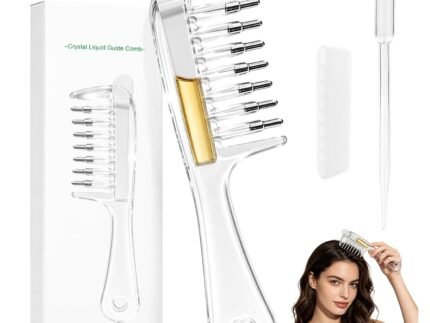 Scalp Oil Applicator, Roller Ball Hair Oil Dispenser Comb, White