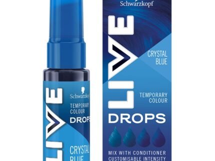 Schwarzkopf LIVE Colour Drops, Vegan, Semi-permanent, Blue Hair Dye, Lasts 2 to 12 Washes, Crystal Blue 30 ml