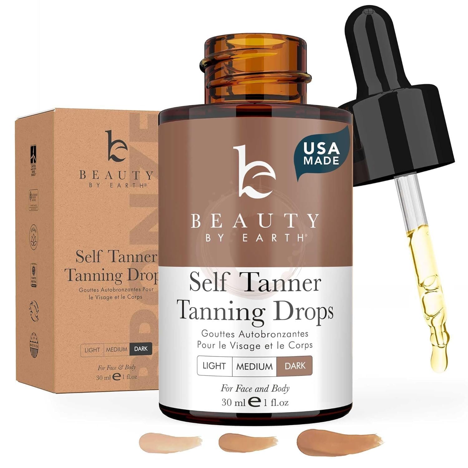 Self Tanning Drops for Face – USA Made with Organic & Natural Ingredients Self Tanning Drops for Face – USA Made with Organic & Natural Ingredients