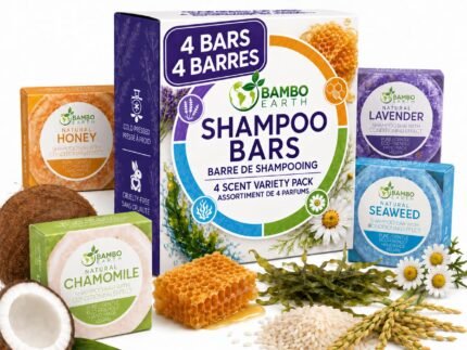 Shampoo Bars with Conditioning Effect – Solid, Natural, Biodegradable, 4pk