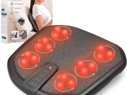 Sharper Image® Shiatsu Foot + Back Massager with Heat & Washable Cover| Portable Kneading Deep Tissue Massage Tool| Heating Pad Massage Pillow