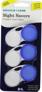 Sight Savers by Bausch & Lomb Leak-Proof Contact Lens Case, 3 Pack
