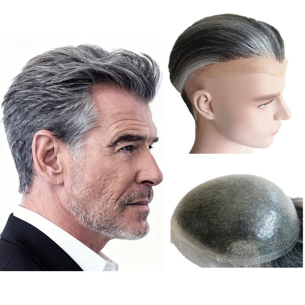 Silicone PU Skin Toupee for mens European Human Hair pieces Silicone PU Skin Toupee for mens European Human Hair pieces for men #1B60