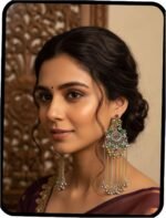 Silver Indian Kashmiri Earrings for Women Trendy Silver Oxidised Long Lighweight Boho Statement Dangle Jhumka Jhumki Earrings Jewelry Valentines Gift