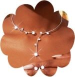 Silver Rhinestone Open Choker Earrings Sets Crystal Necklace Set