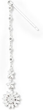 Silver Tikka Floral Jewelry Maang Tikka Indian Head Jewelry for Women