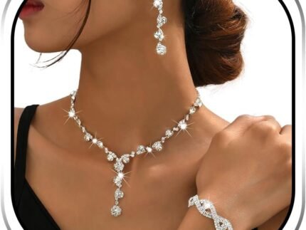 Sixexey Rhinestone Earrings Sparkly Bracelet Earring Party Prom Earrings Jewelry for Women