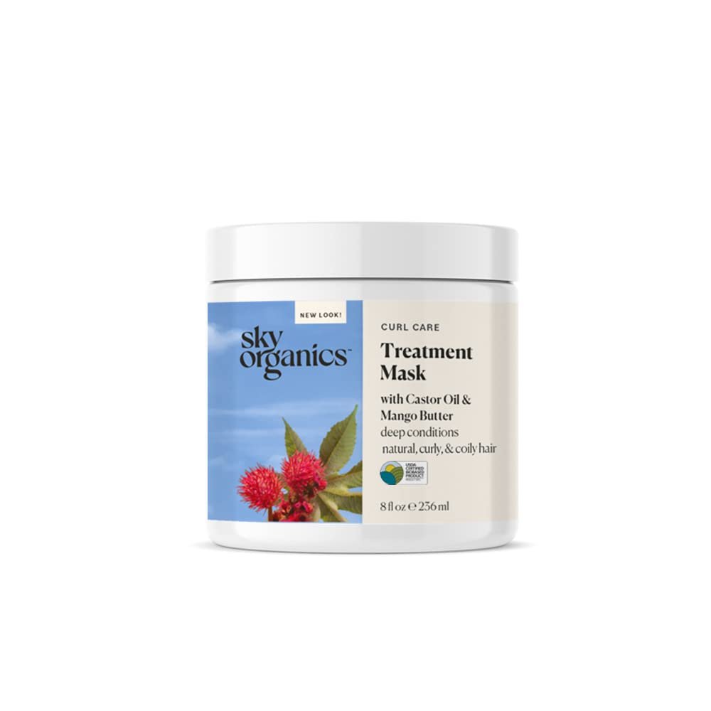 Sky Organics Curl Care Bio-Based Treatment Mask for Hair USDA Certified Bio-Based to Repair, Strengthen & Soften Curls, 8 fl. Oz Sky Organics Curl Care Bio-Based Treatment Mask for Hair USDA Certified Bio-Based to Repair, Strengthen & Soften Curls, 8 fl. Oz