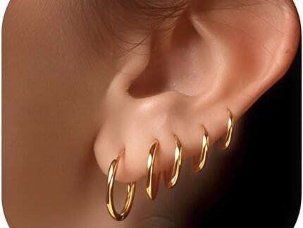 Small Gold Huggie Hoop Earrings Set for Women Stackable