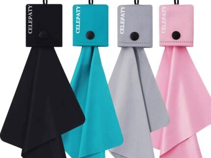 Solid Color Keychain Microfiber Eye Glasses Cleaner Cleaning Cloth Wipes Portable Eyeglass Lens Cleaning Cloth Wipes for Sunglasses Jewelry Electronics