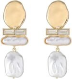 Statement Pearl Dangle Earrings, Gold and Large Pearl