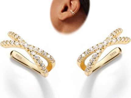 Sterling Silver Ear Cuffs Non Piercing Fake Conch Cuff Earrings for Women