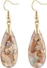 Stone Drop Earrings for Women Earrings Teardrop Jasper Stone Dangle Earrings