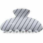 Striped Hair Claw Clip for Women, 3.62 Inch PVC Hair Accessory, 1 Pack