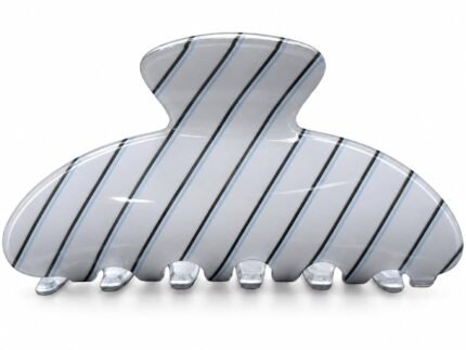 Striped Hair Claw Clip for Women, 3.62 Inch PVC Hair Accessory, 1 Pack
