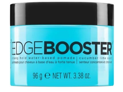 Style Factor EDGE BOOSTER Strong Hold Water-Based Pomade | Formulated with Argan Oil for Moisture & High Shine | Long Lasting Edge Control Gel | Cucumber Lime, 3.38 oz