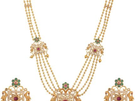 TARINIKA Myra CZ Indian Long Necklace Set – Indian Jewelry Set for Women