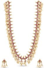 TARINIKA Vaidehi CZ Indian Long Necklace Set – Indian Jewelry Set for Women