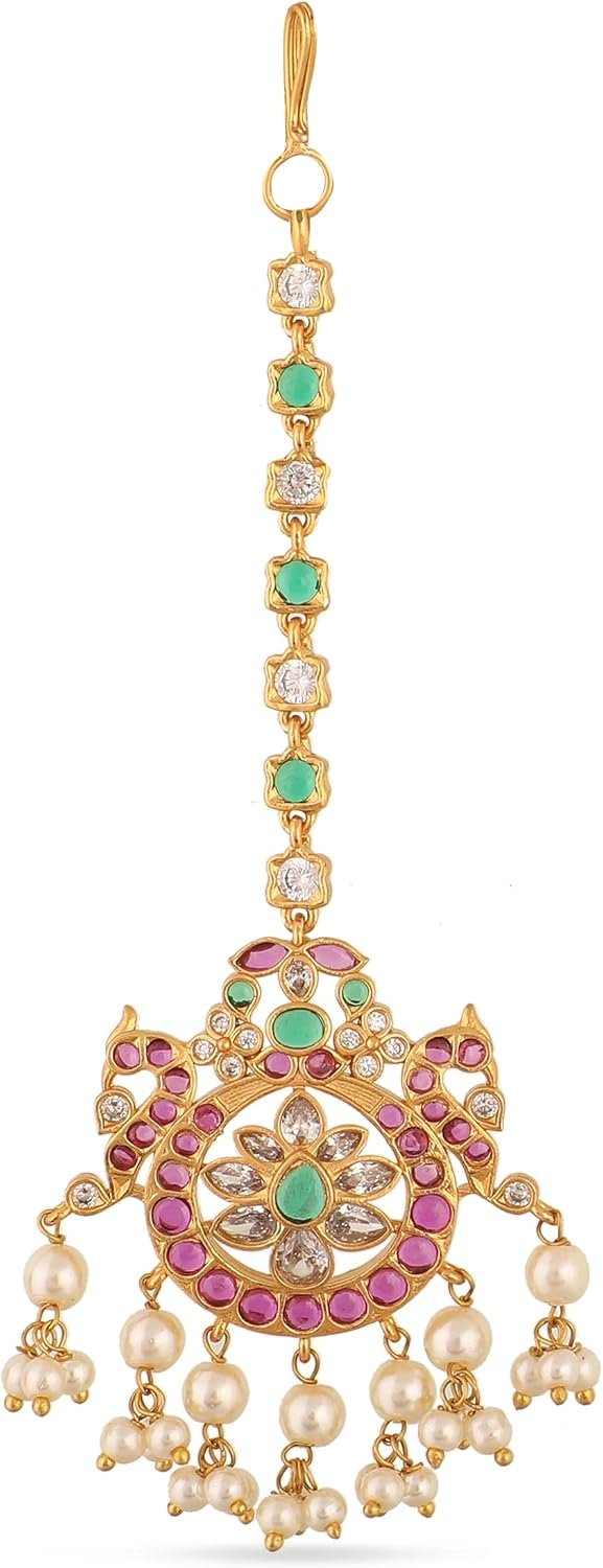 TARINIKA Vasha Antique Maang Tikka – Indian Jewelry for Women- Nethi Chutti TARINIKA Vasha Antique Maang Tikka – Indian Jewelry for Women- Nethi Chutti