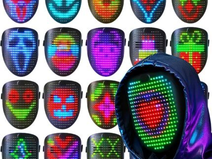 TOY Life LED Mask with Gesture Control– Rechargeable Light Up Halloween Musical Masks Costume for Adults & Kids